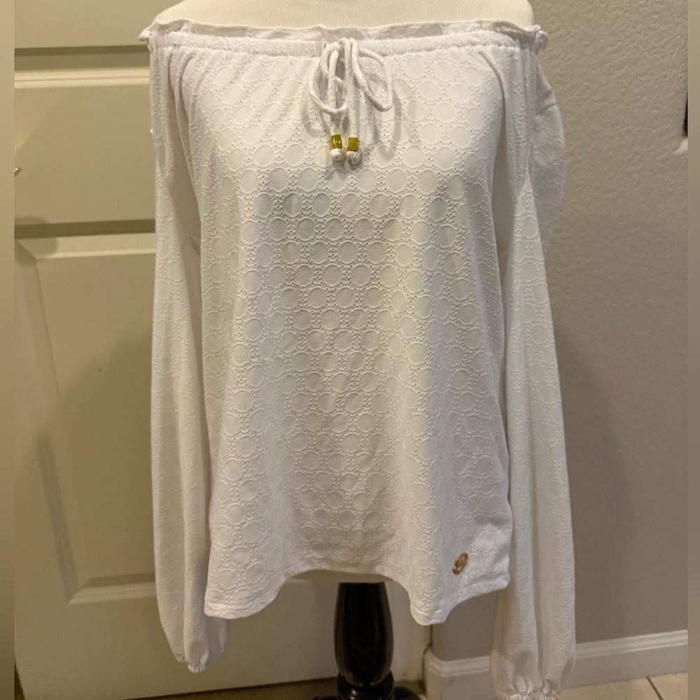 Michael Kors White Textured Top